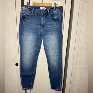 KanCan High Rise Ankle Skinny Distressed Blue Faded Wash Ankle Jeans Size 11/29